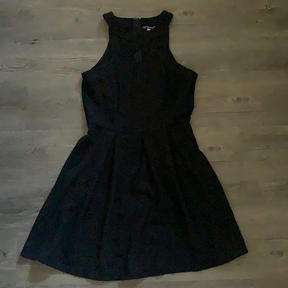 Black cross front dress